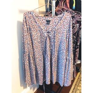 Floral Peasant Top